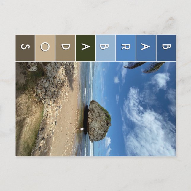 Coral Boulder - Bathsheba, Barbados Vykort (Framsida)