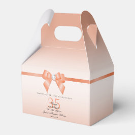 Coral Bow & Ribbon 35e Bröllop-årsdag Presentaskar