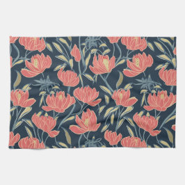 Coral Breeze Blommigt Kökshandduk