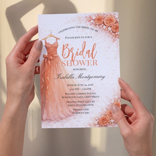 Coral Bridesmaid Dress Bridal Shower Inbjudningar (Coral Bridesmaid Dress Bridal Shower Invitations
)