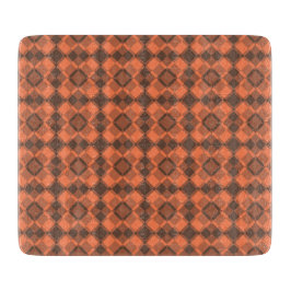 Coral Brown Checker Argyle Pattern