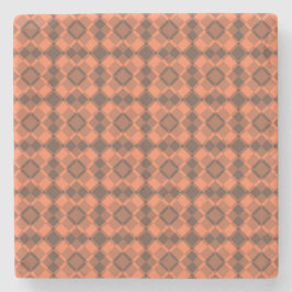 Coral Brown Checker Argyle Pattern Stenunderlägg