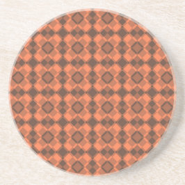 Coral Brown Checker Argyle Pattern Underlägg
