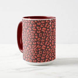 Coral Brown Leopard Skriv ut Mugg