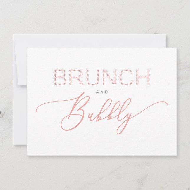 Coral Brunch  Bubbly Bridal Shower Typography (Framsida)