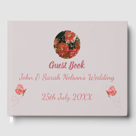 Coral Butterflies Blommigt Land Gästböcker