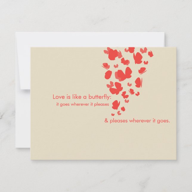 Coral Butterfly sparar datum Inbjudningar (Framsida)