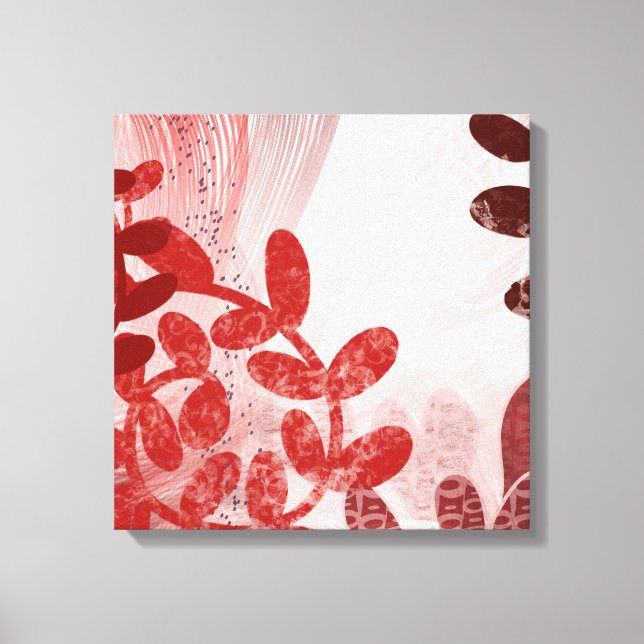 Coral Canopy – Abstract Floral Motion Art Print Canvastryck (Framsida)