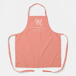 Coral Cascade Monogrammed Apron