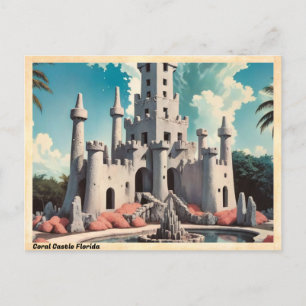 Coral Castle Florida Vintage resor Vykort