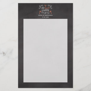 Coral Chalkboard-skript Beach Wedding Brevpapper
