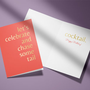 Coral Chasing Cocktail Firande-födelsedagskort Kort