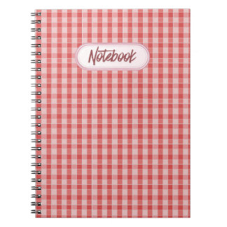 Coral Checkerboard Notebook Soft Pink Geometric Anteckningsbok