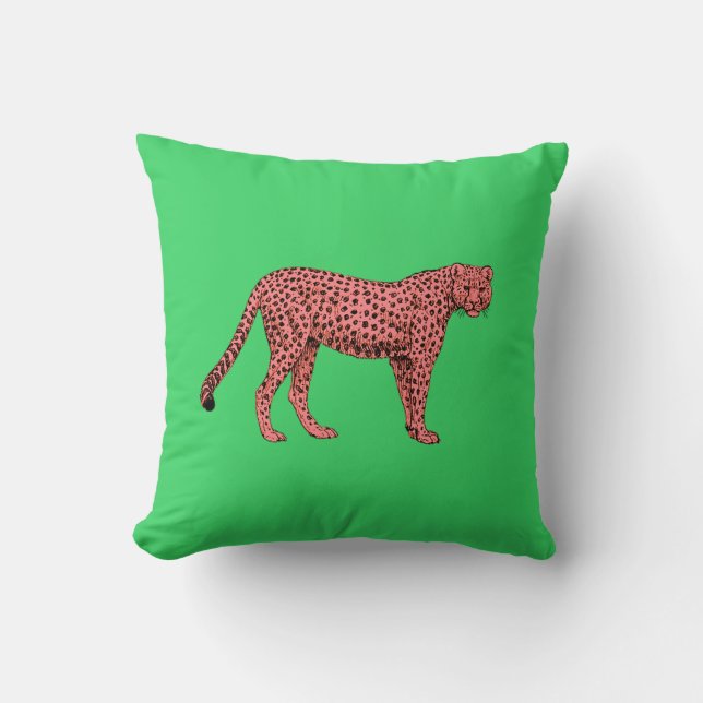 Coral Cheetah Dekorativ kudde (Framsida)