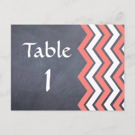 Coral Chevron Bord Cards Vykort