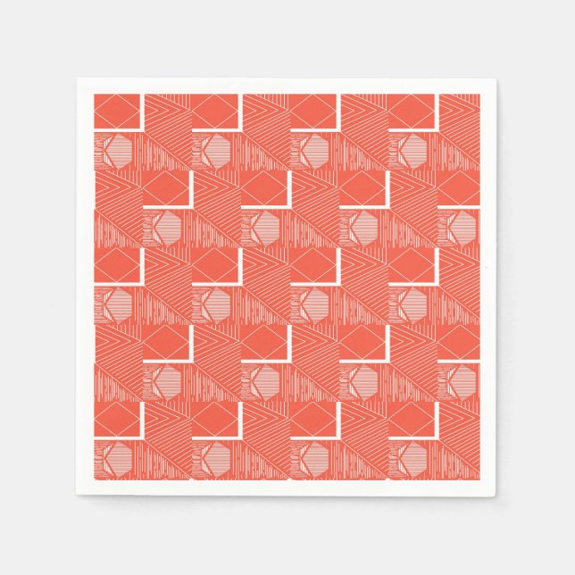 Coral Chic Mod Design Pappersservett (Framsidan)