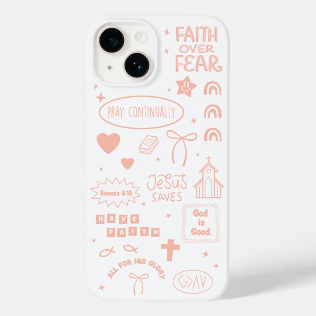 Coral Christian Jesus Collage iphone case (Baksida)