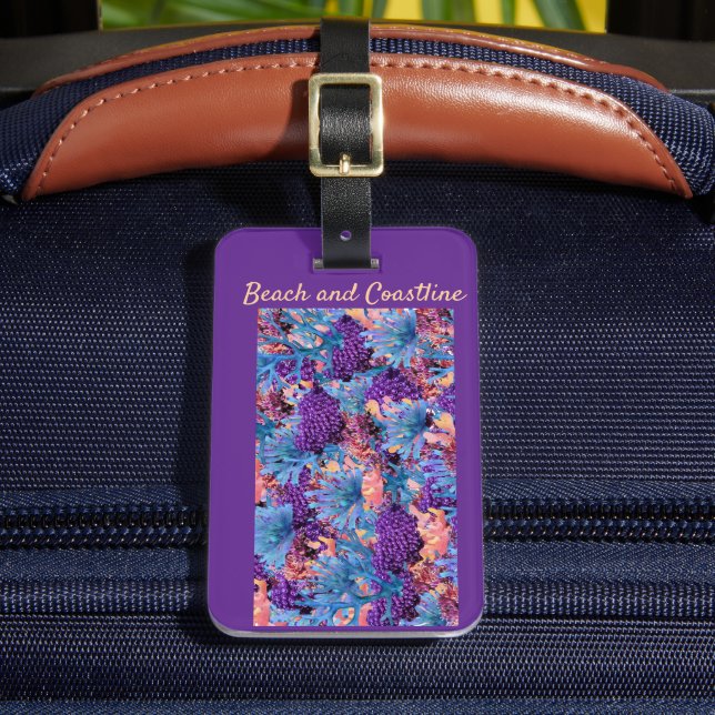 Coral Collage Luggage Tag Bagagebricka (Framsida Insitu 2)