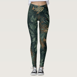 Coral Cosmos Drift - Leggings