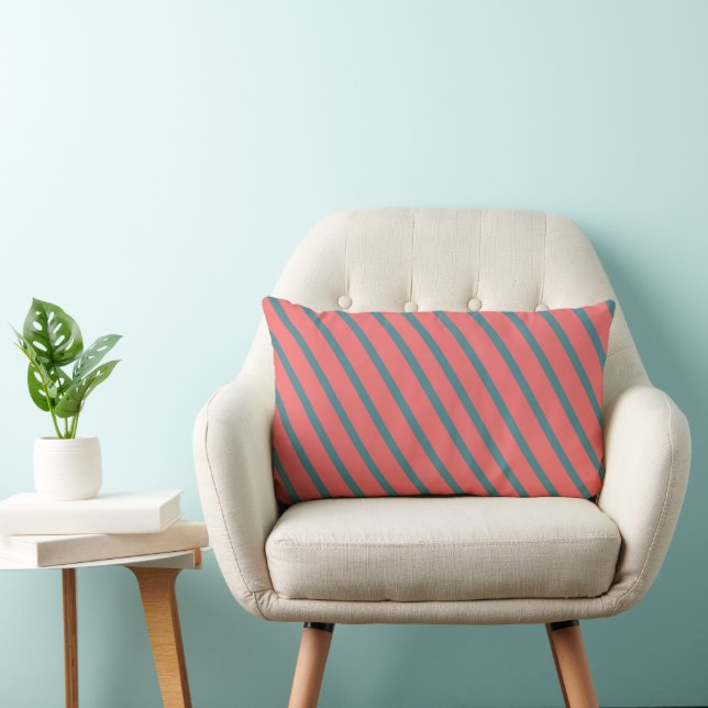 Coral Diagonal Rand Lumbarkudde (Stol)