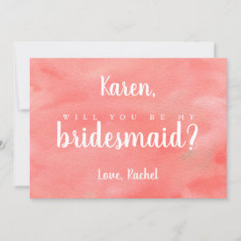 Coral Dreams Bröllop blir du min bridesmaid Inbjudningar