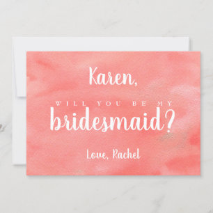 Coral Dreams Bröllop blir du min bridesmaid Inbjudningar