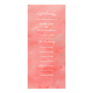 Coral Dreams Bröllop Ceremony-programmet Reklamkort