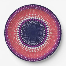 Coral, Eggplant, Magenta, Blue Kaleidoscope Dots