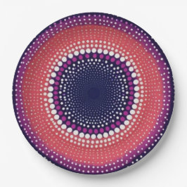 Coral, Eggplant, Magenta, Blue Kaleidoscope Dots