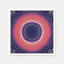 Coral, Eggplant, Magenta, Blue Kaleidoscope Dots Pappersservett
