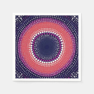 Coral, Eggplant, Magenta, Blue Kaleidoscope Dots Pappersservett