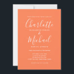 Coral Elegant Namnteckning skript Bröllop Inbjudningar<br><div class="desc">Eleganten namnteckning manusbröllop med namnteckning stil namn,  den här snyggten kan vara personlig med dina uppgifter i chic,  vita bokstäver. Designad av Thisisnotme©</div>