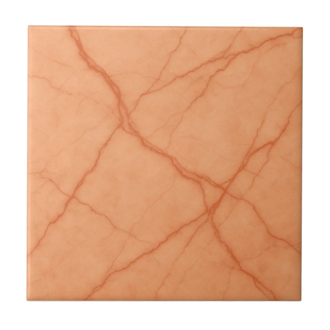 Coral Ember Vein - Warm Marble Effect Tile Kakelplatta (Framsidan)
