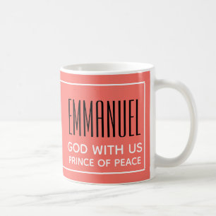 Coral EMMANUEL GOD WITH US Christian Coffee Mugg