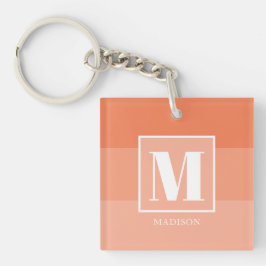 Coral Färg Blocks Anpassningsbar Monogram Namn