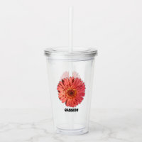 Coral Färgad Gerbera Daisy Photo Personlig