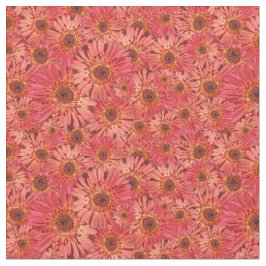 Coral Färgad Gerbera Daisys Photos Patterned Tyg
