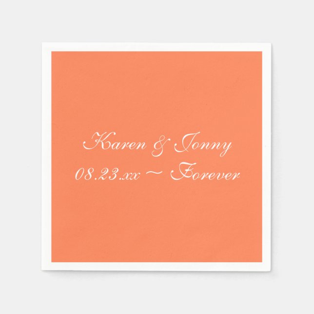 Coral Fashionable Färg Design Napkins Pappersservett (Framsidan)