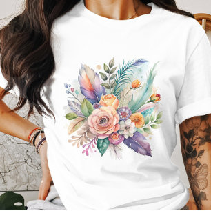 Coral Feather Bouquet T-Shirt