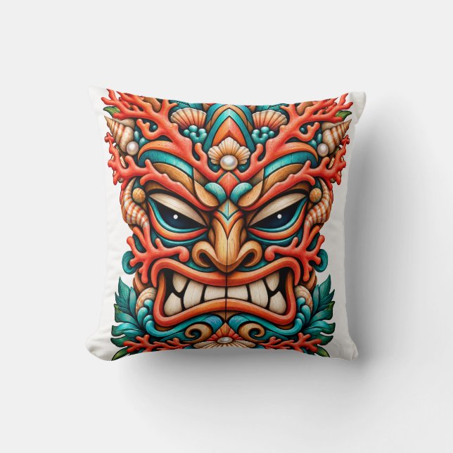 Coral Fire Tiki Kuddinkast Kudde (Framsida)