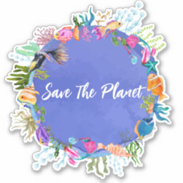 Coral Fish Rädda planeten Sticker Klistermärken
