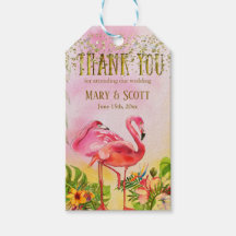 Coral FlamingoTropical Bröllop Tack Gift Märkres