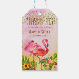 Coral FlamingoTropical Bröllop Tack Gift Märkres Presentetikett