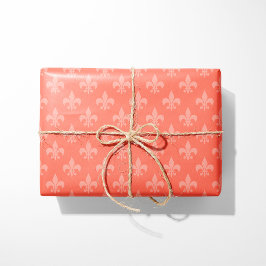 Coral Fleur-de-Lis Presentpapper