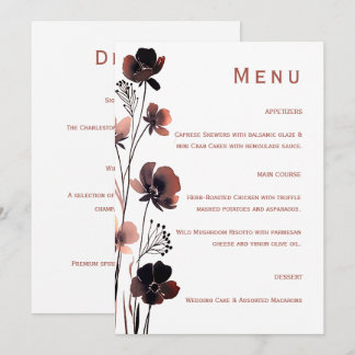 Coral Floral Wedding Meny
