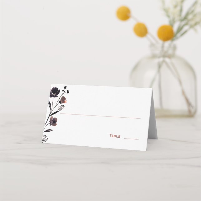 Coral Floral Wedding Placeringskort (Framsida)