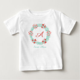 Coral floral wreath design t shirt