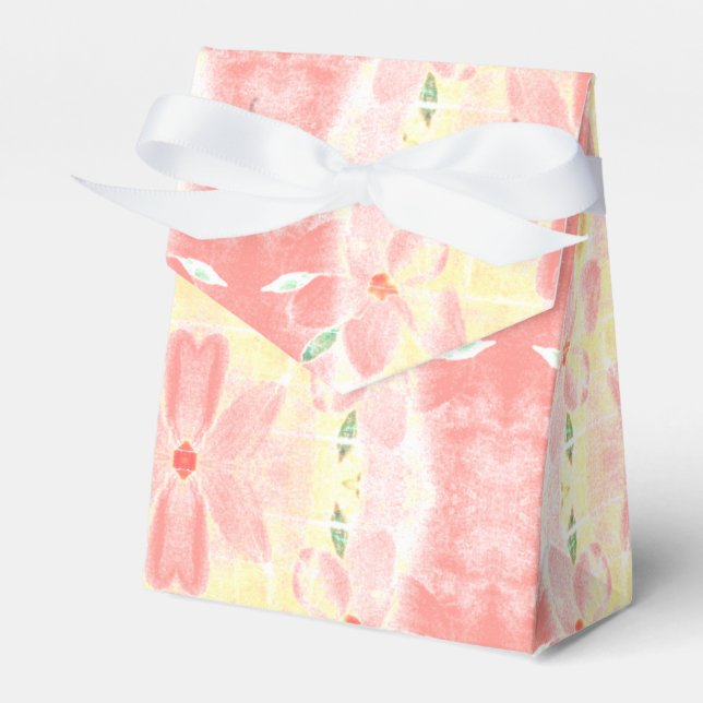 Coral Flowered Bröllop Presentaskar (Framsidan Sidan)