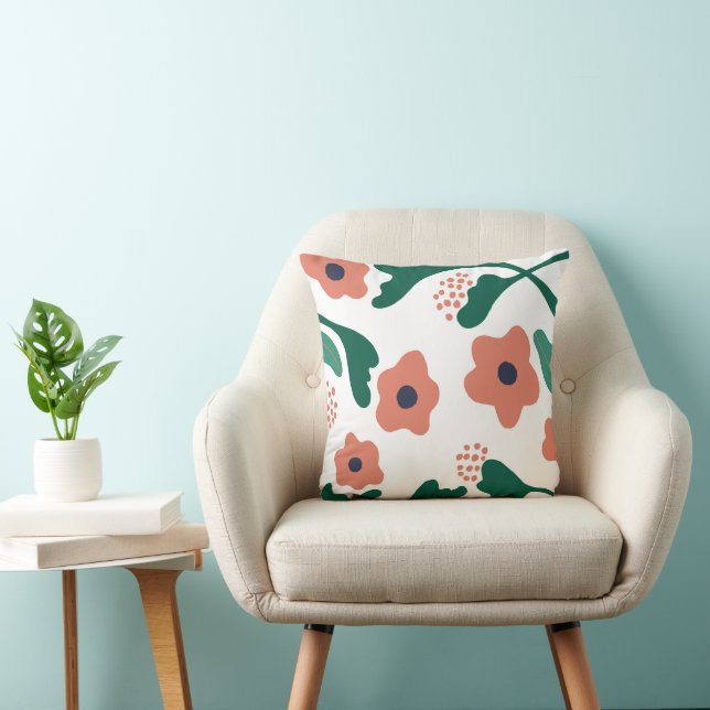 Coral Flowers Pillow Kudde (Stol)