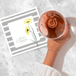 Coral Flowers Poppies Pappersservett